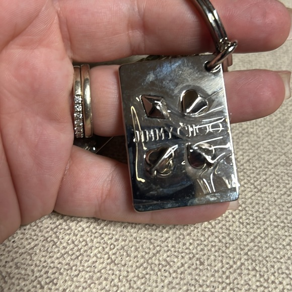 JIMMY CHOO Queen of Hearts Keychain Silver NWOT - Picture 3 of 7